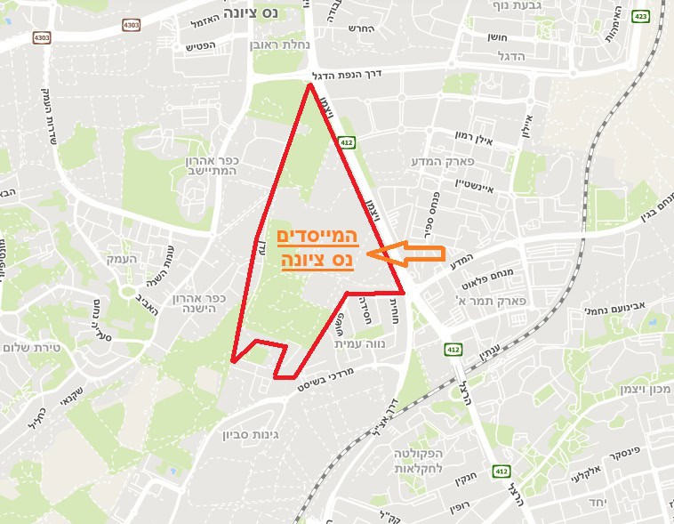 מפה מתחם המייסדים נס ציונה